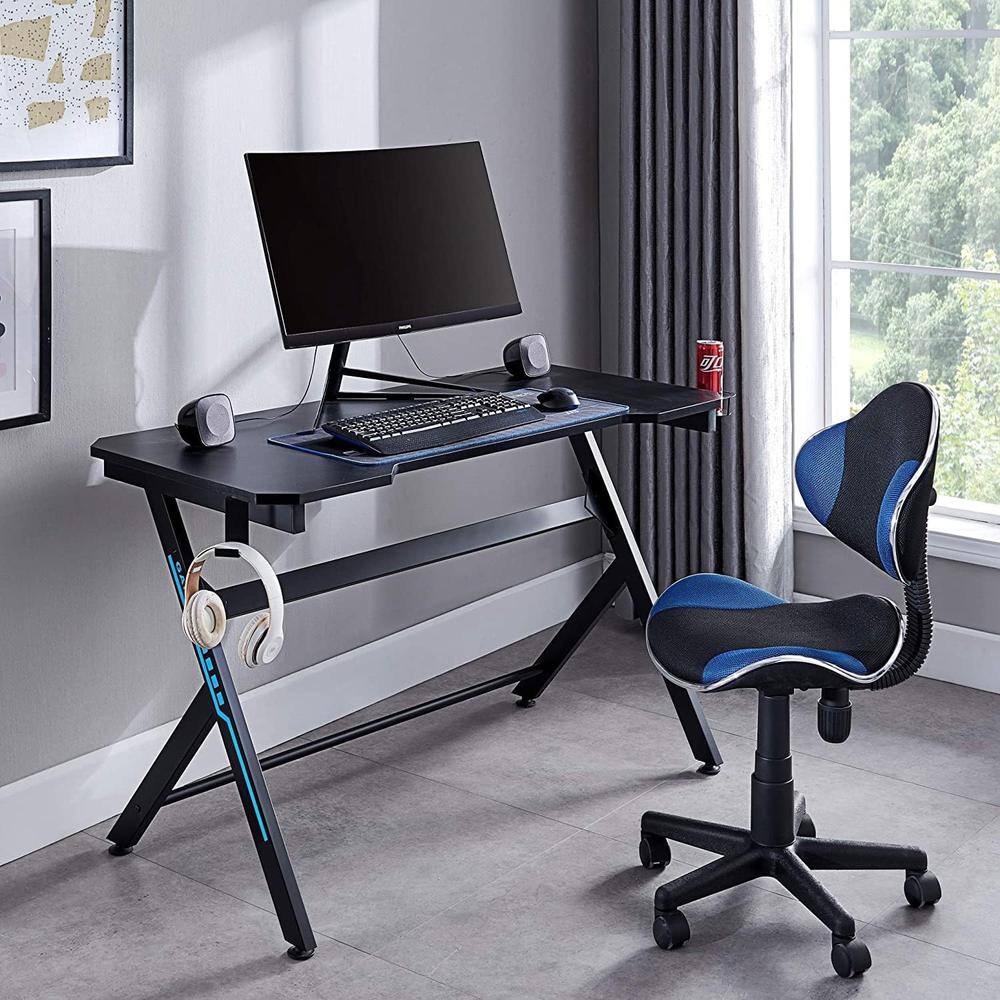 Alt View 2. JJS - 48" Home Office Gaming Computer Desk - Black/Red.