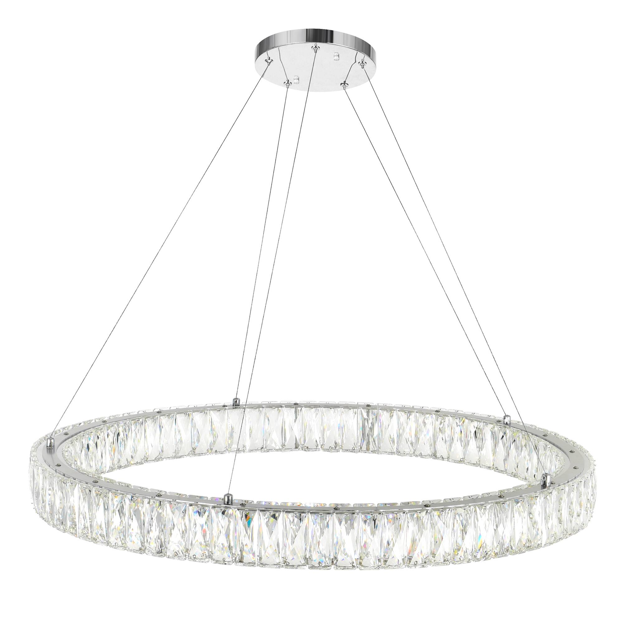 Angle. CWI Lighting - Madeline LED Chandelier With Chrome Finish - Chrome.