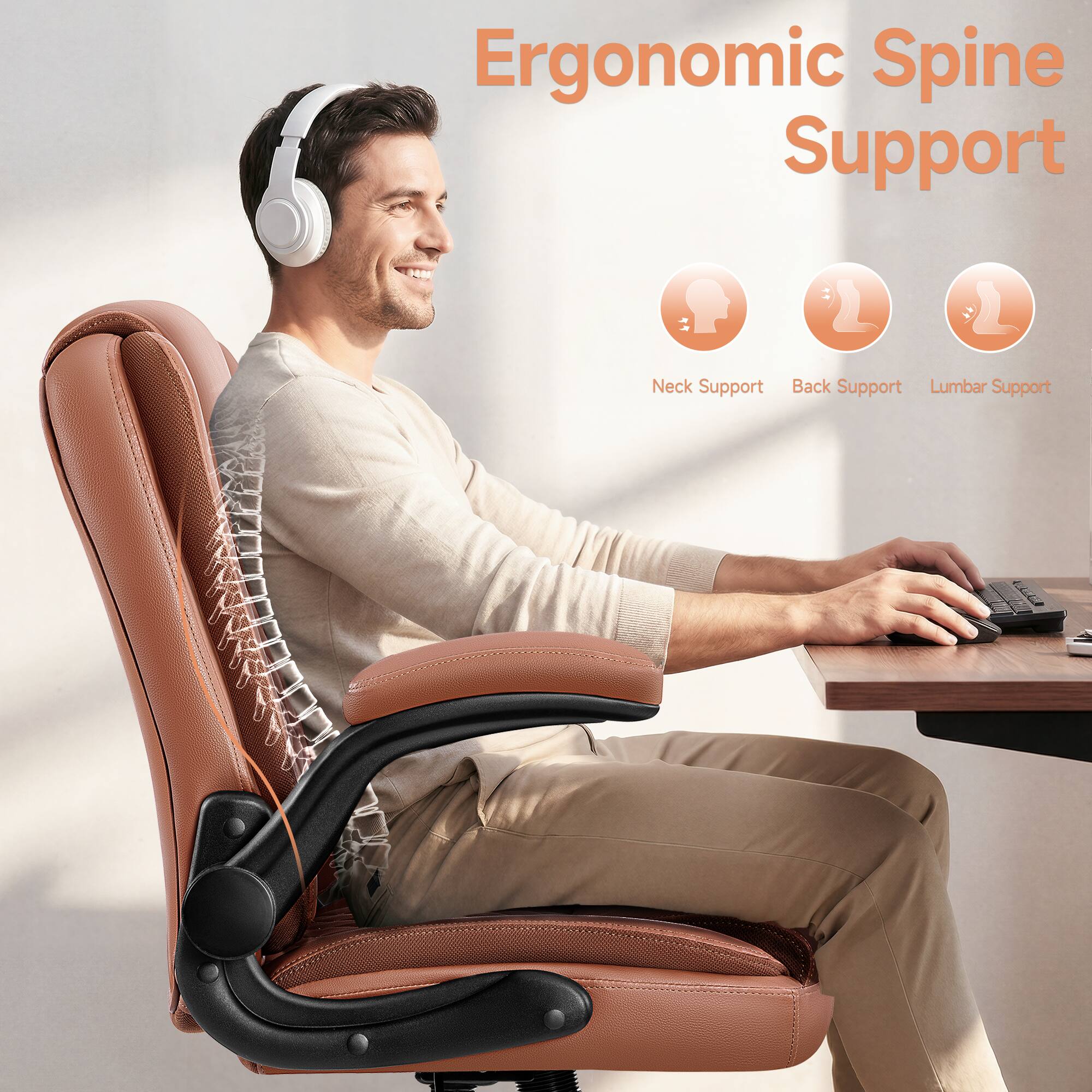 Ergonomic Spine Support  
Neck Support  
Back Support  
Lumbar Support