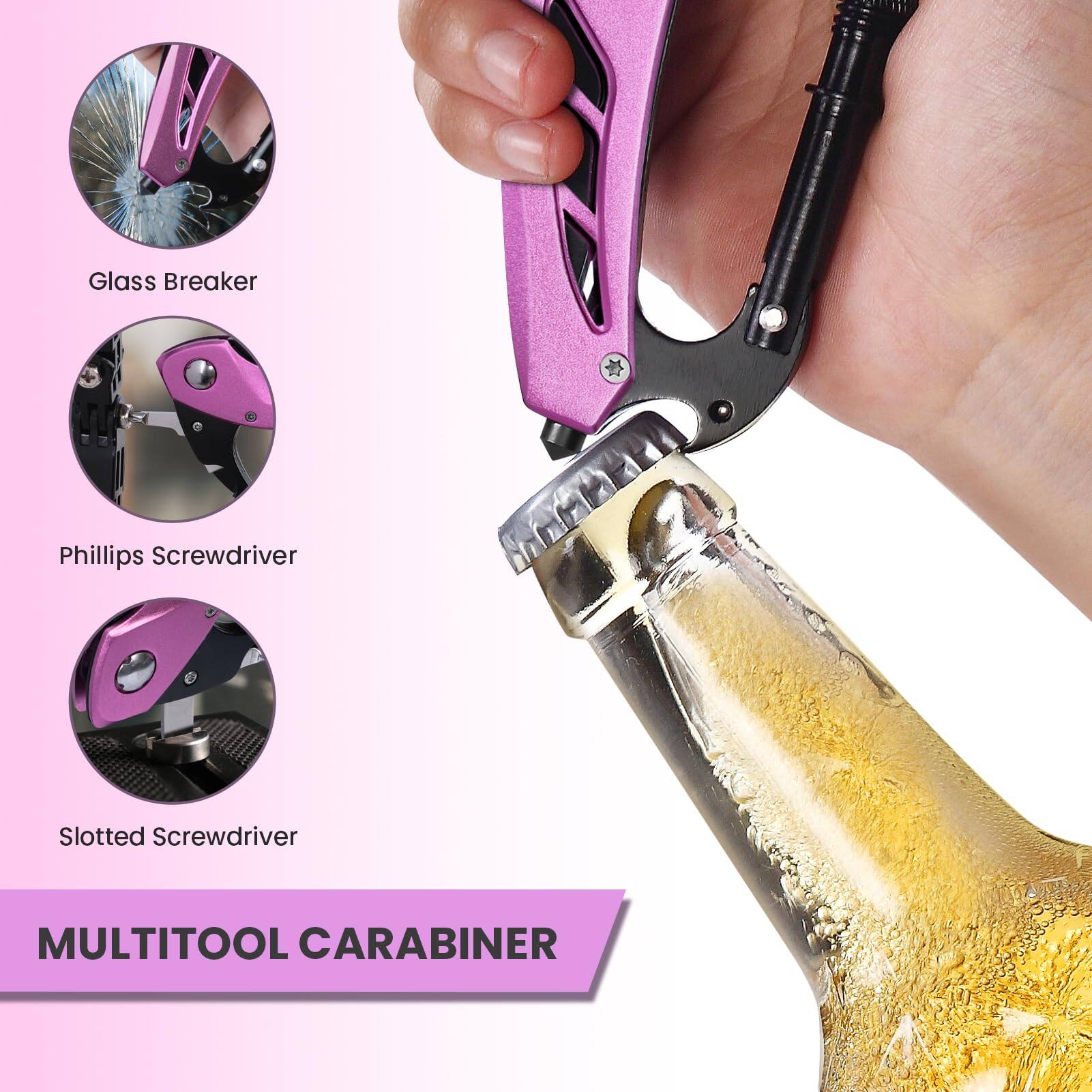 Glass Breaker  
Phillips Screwdriver  
Slotted Screwdriver  

MULTITOOL CARABINER