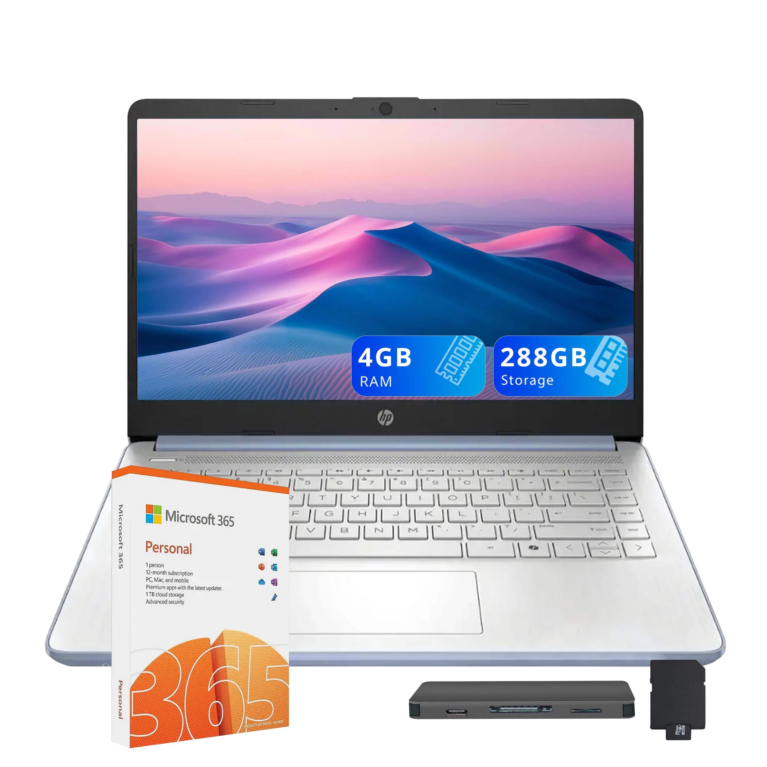 HP - Stream 14" HD Laptop,Intel N150,4GB RAM,128GB UFS+128GB Docking Set,Intel Graphics,1 Year Office 365,Win 11s - Blue