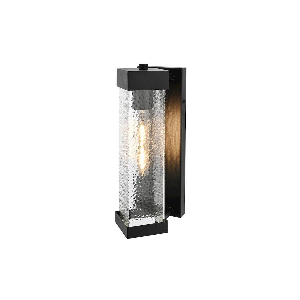 Angle. Elegant Lighting - Swain 7 inch Outdoor Pendant in Black - Black.