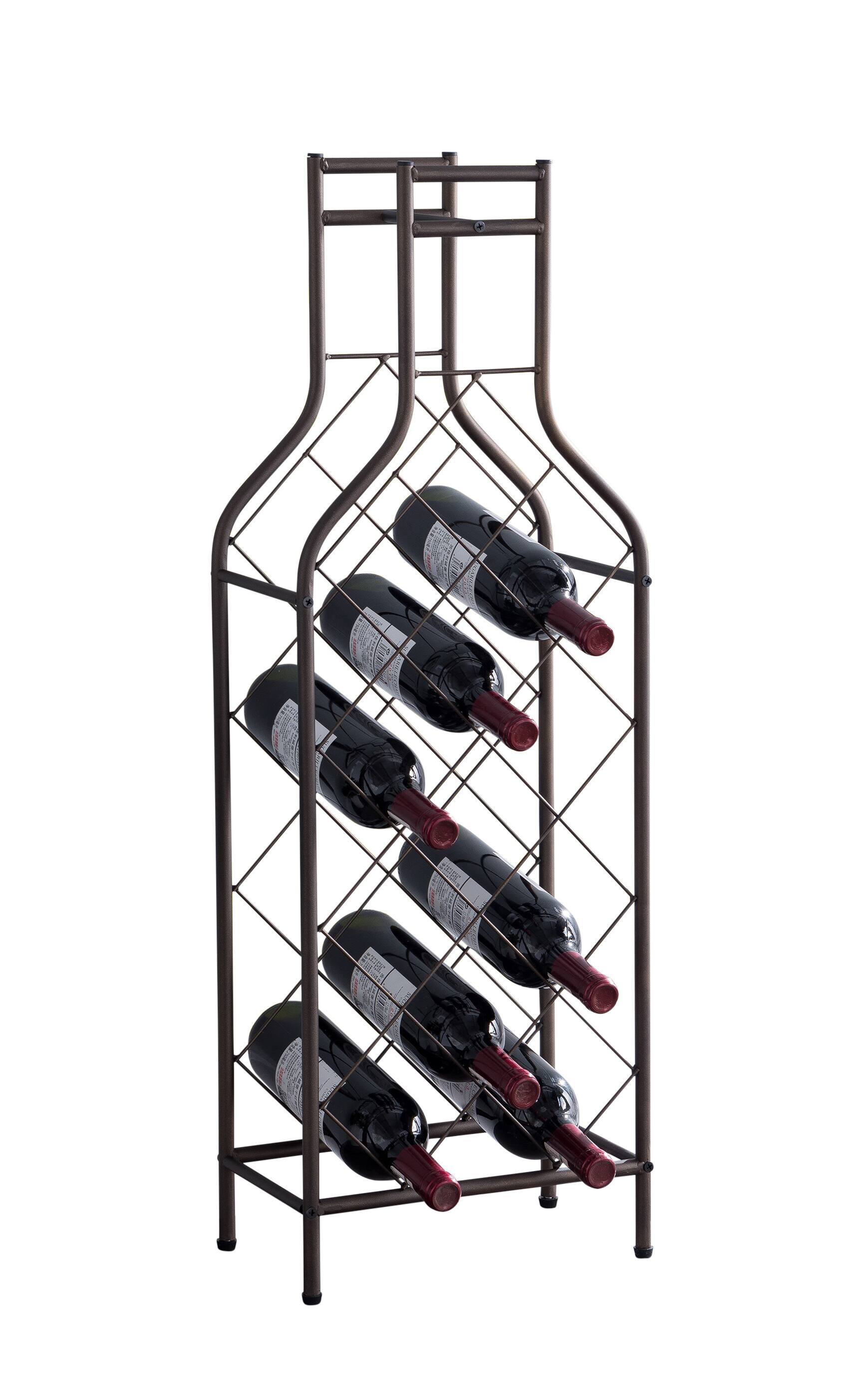 Angle. Kings Brand Furniture - Kings Brand Furniture - 12 Bottles Freestanding Floor Metal Wine Rack Wine Bottle Holders Stands for Home - Dark Grey.