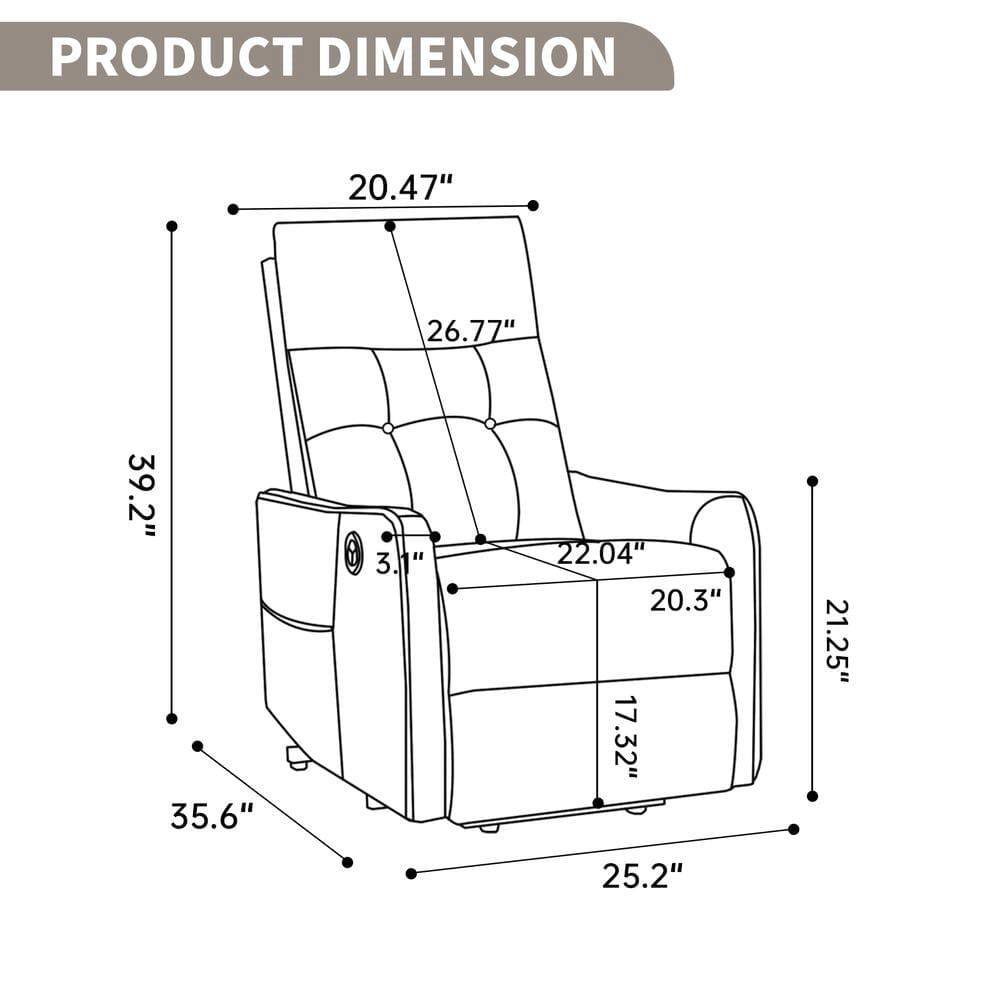 PRODUCT DIMENSION

- Width: 20.47"
- Depth: 26.77"
- Height: 39.2"
- Seat Height: 35.6"
- Armrest Height: 3.1"
- Seat Depth: 22.04"
- Seat Width: 20.3"
- Backrest Height: 21.25"
- Seat Cushion Depth: 17.32"
- Seat Cushion Width: 25.2"
