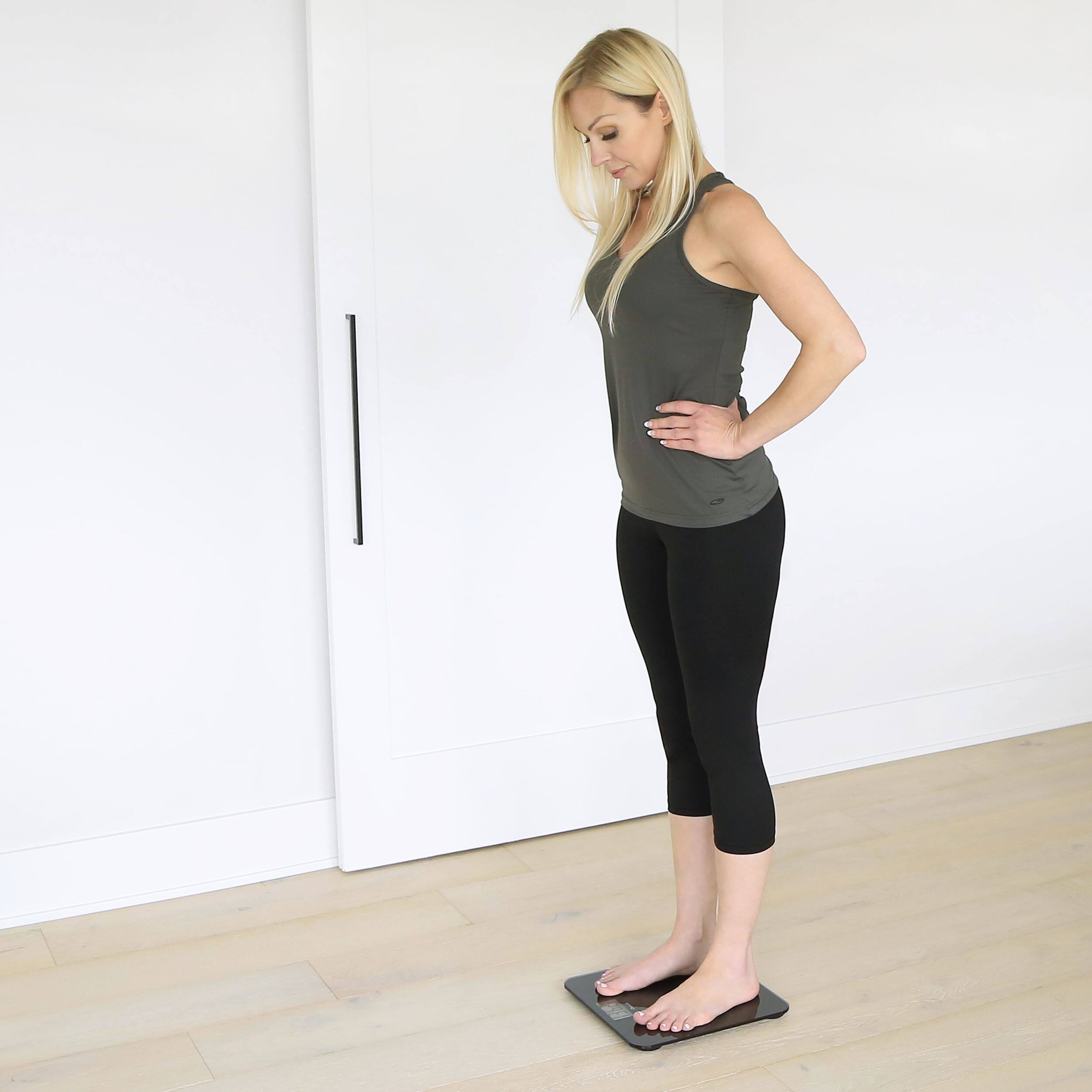 Alt View 1. Escali - Slim Glass Bathroom Scale, Black - Black.