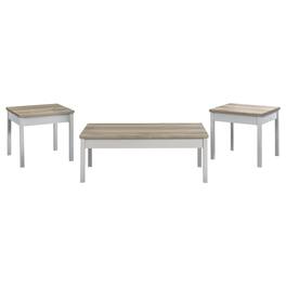 Coaster Co. of America - Stacie 3-piece Coffee Table Set Distressed Pine and White - Brown