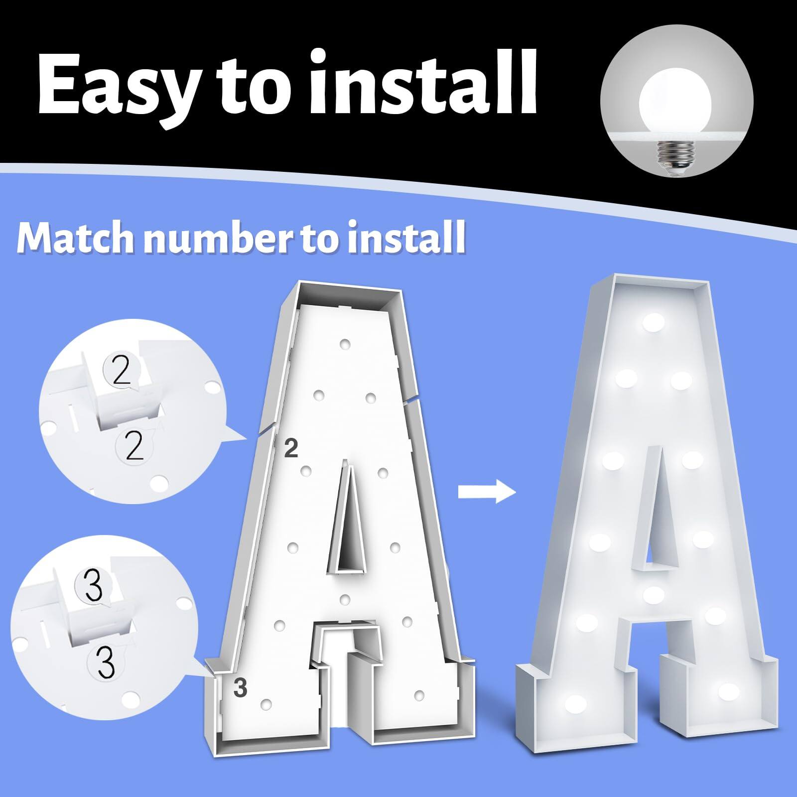 Easy to install

Match number to install

2 2 2

3 3 3
