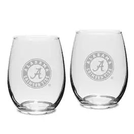 Jardine - Alabama Crimson Tide 15oz. 2-Piece Stemless Wine Glass Set - Multicolor