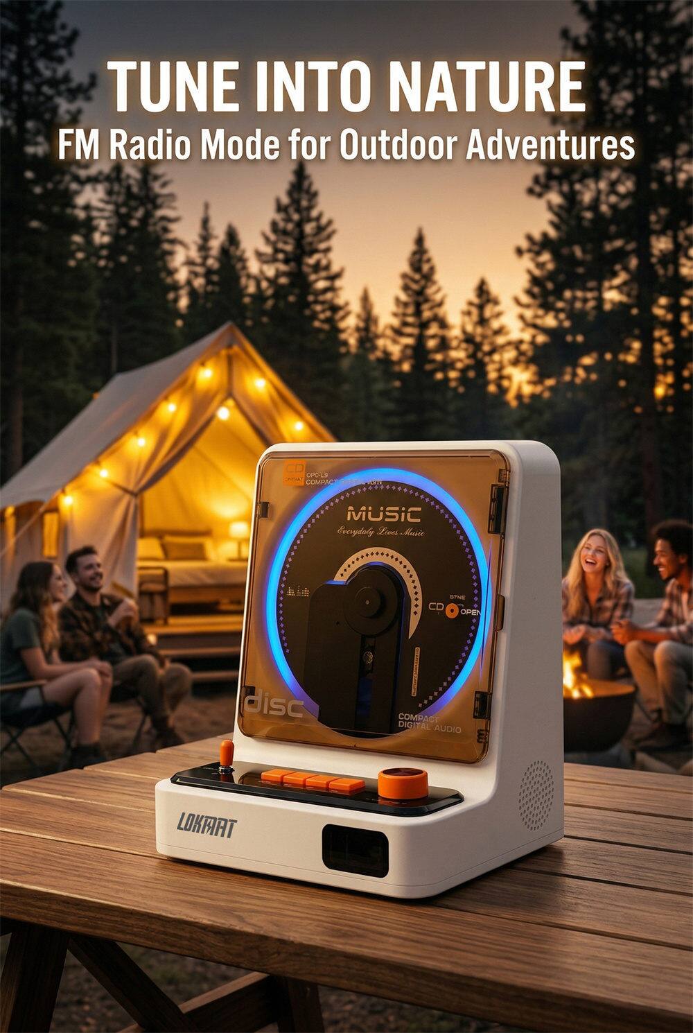 TUNE INTO NATURE  
FM Radio Mode for Outdoor Adventures  

CPC-L9 CDA COMPACT  
MUSIC Everyday Lives Music  
SPNE CD OPEN disc  
COMPACT DIGITAL AUDIO  
LOKART