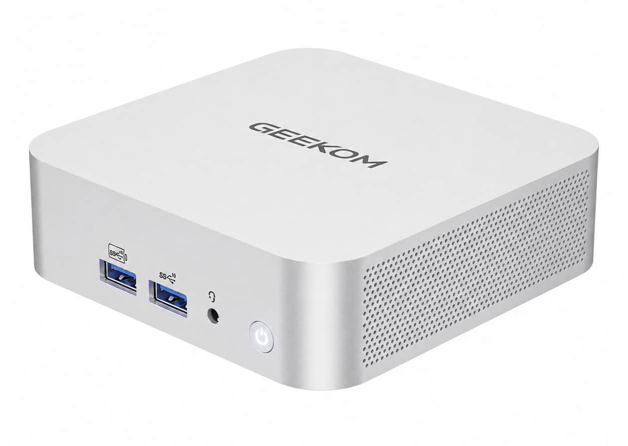 GEEKOM - A5 Pro Mini PC AMD Ryzen 5 7530U, 16GB DDR4 RAM, 512GB NVMe SSD Storage - Silver - Front_Zoom