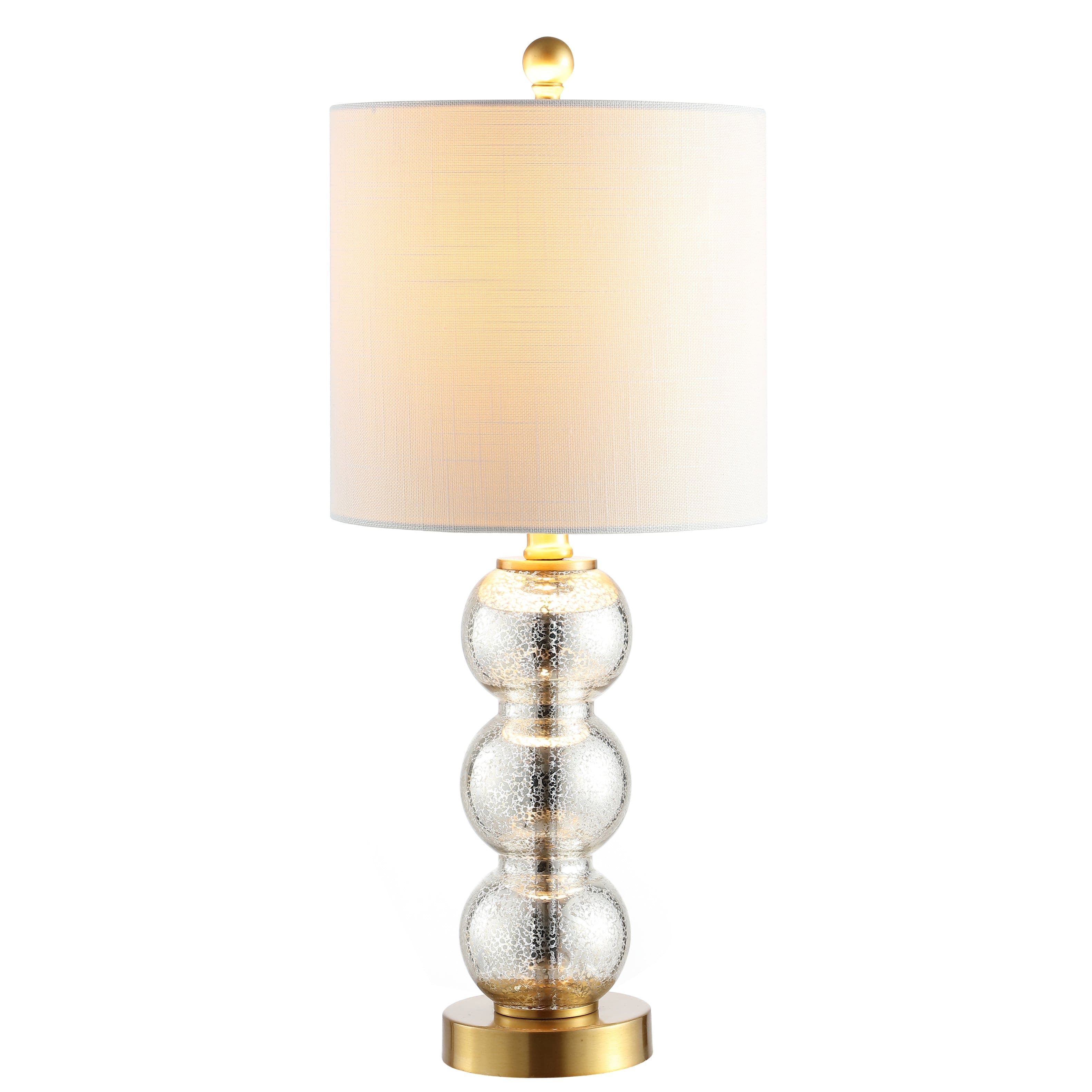 Photos - Desk Lamp Mercury Jonathan Y - February 21" Glass/Metal LED Table Lamp -  Glass/Brass Gold 