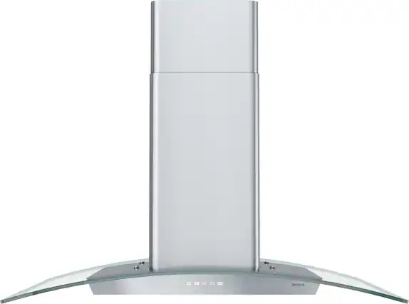 Front. Zephyr - Brisas 36 in. 600 CFM Curved Glass Wall Mount Range Hood with LED Lights - Stainless Steel + Glass.