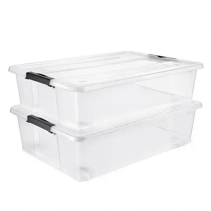 Front. Sorbus - Sorbus 2 Pack 40qt Underbed Bins with Lids and Handles - Clear.