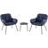Front. Hanover - Naya 3-Piece Chat Set with Cushions - Steel/Navy.