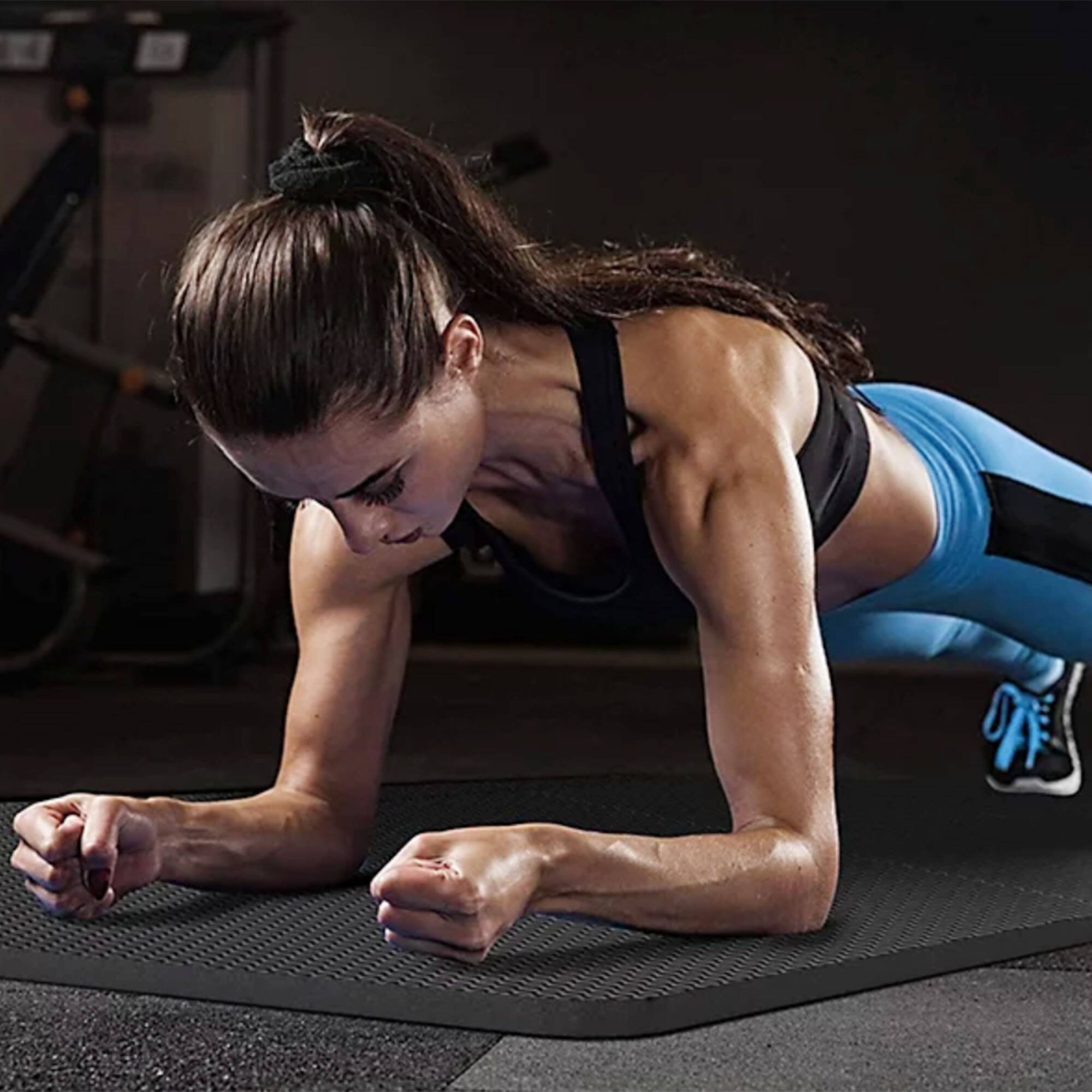 Alt View 4. BalanceFrom Fitness - BalanceFrom Fitness 72 Sq Ft Interlocking EVA Foam Exercise Mat Tiles, Black - Black.