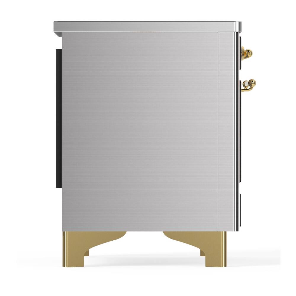 Alt View 8. ILVE - ILVE Majestic III Series 36 in. Induction Range with 6 Induction Elements (Brass Trim) - Stainless Steel.