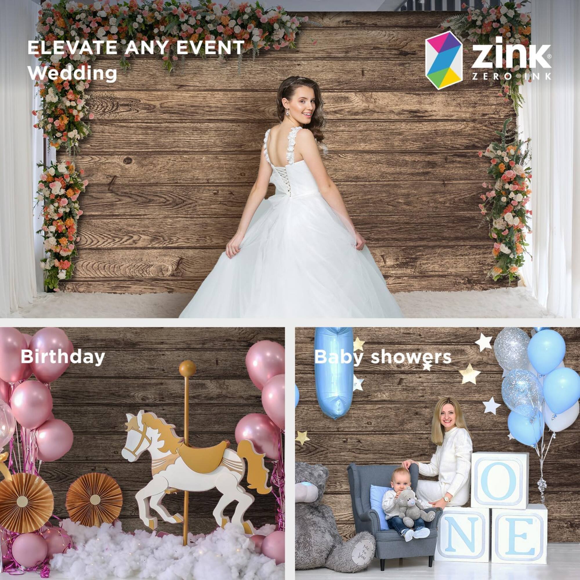 ELEVATE ANY EVENT  
Wedding  
Birthday  
Baby showers  

zink  
ZERO INK