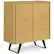 Front. Simpli Home - Lowry Medium Storage Cabinet - Oak Veneer.
