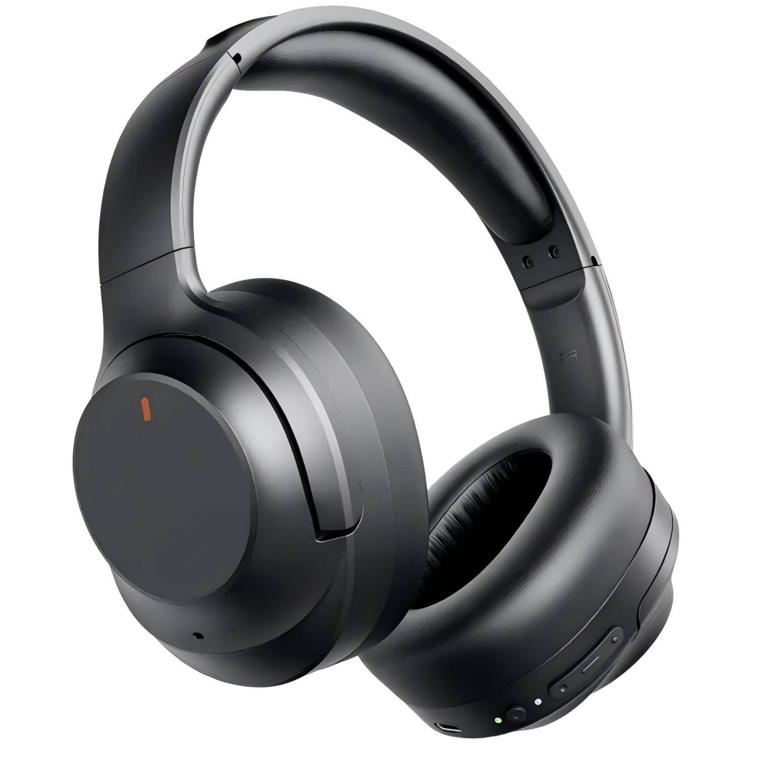 Front. MOVSSOU - BT 5.4 Active Noise Cancelling Headphones With ENC Mic HiFi Stereo Deep Bass Lightweight For Travel.