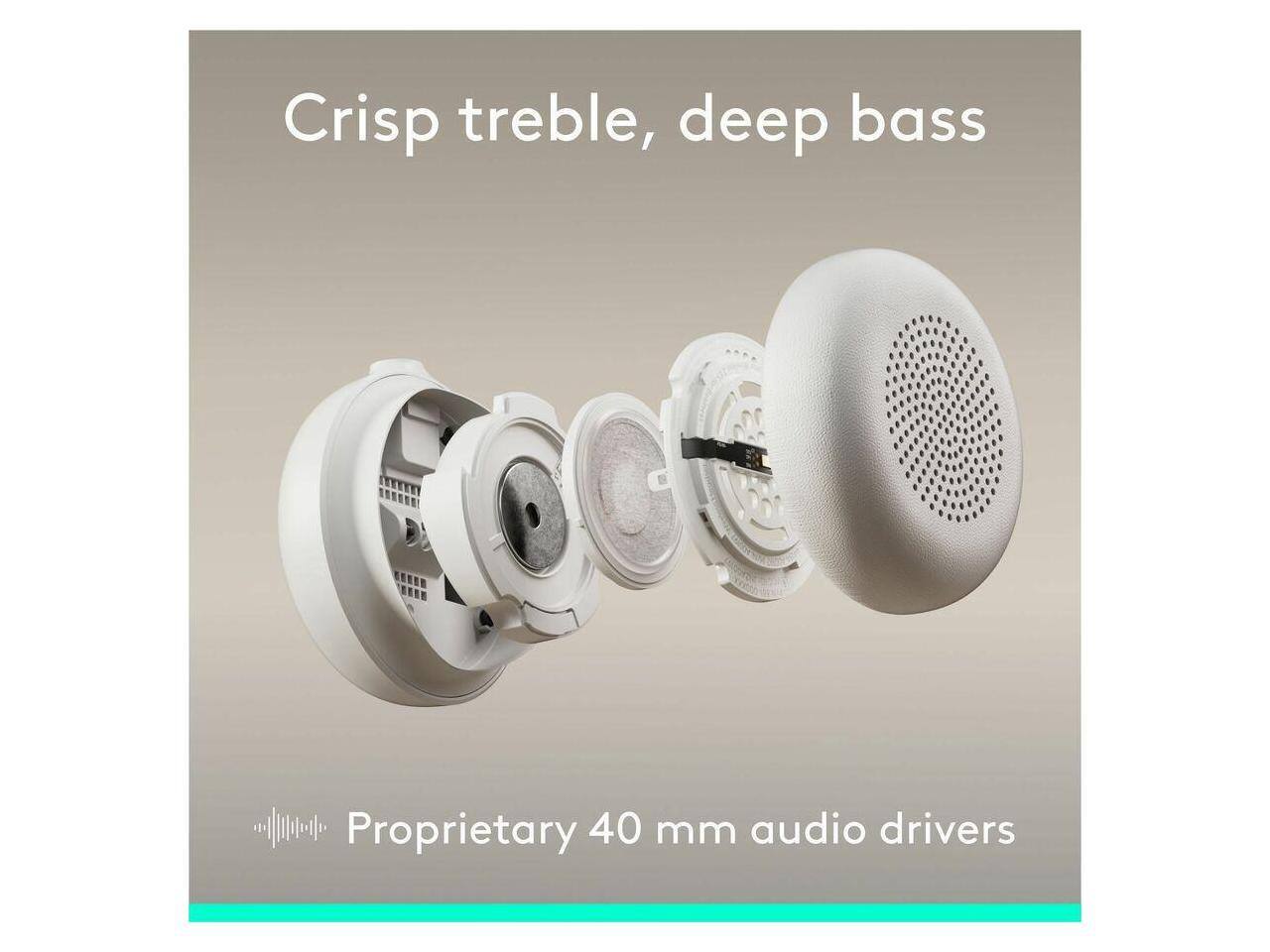 Crisp treble, deep bass  
Proprietary 40 mm audio drivers