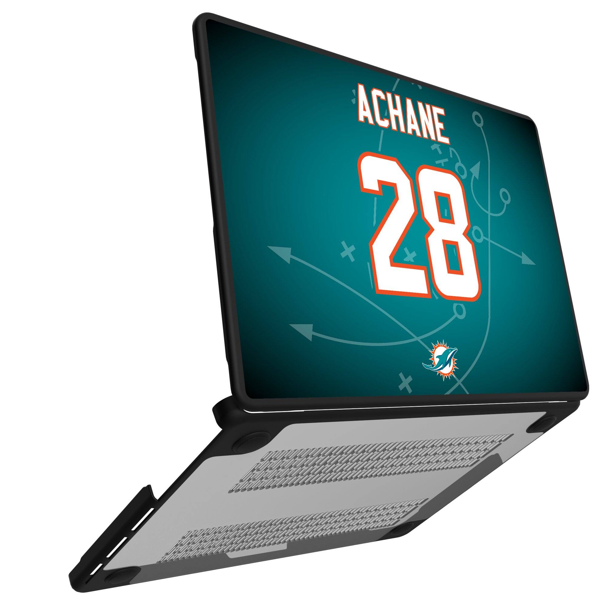 Alt View 1. Keyscaper - De-Von Achane Miami Dolphins MacBook Case - Air 15 in - Multicolor.