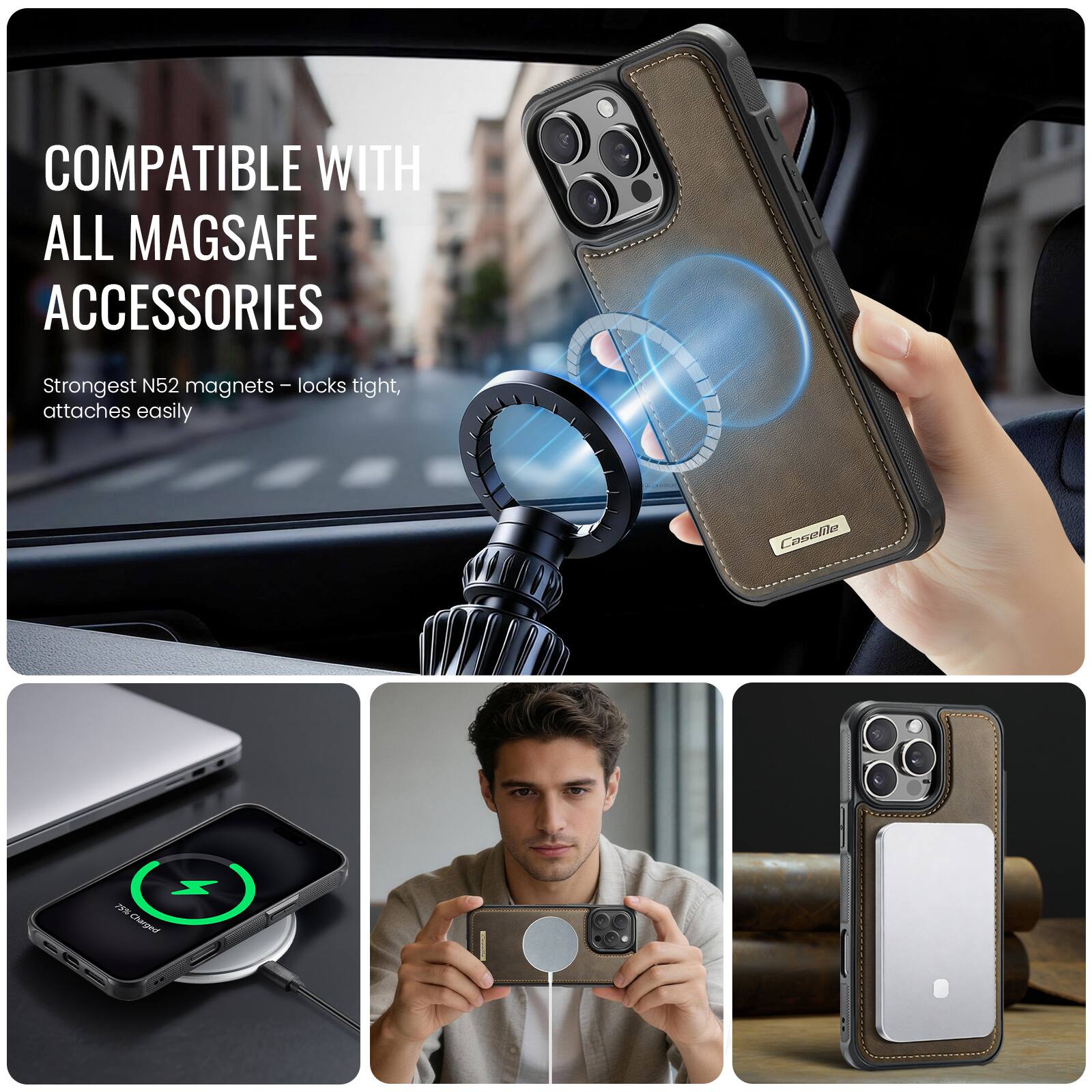 COMPATIBLE WITH ALL MAGSAFE ACCESSORIES

Strongest N52 magnets - locks tight, attaches easily