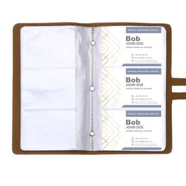 Unique Bargains - Business Card Holder 7x5" Leather Professional, 96-Capacity Organizer Binder Booklet Storage for Credit ID - Black