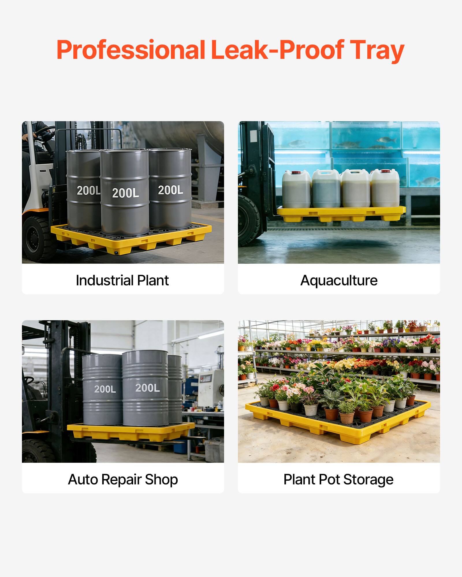 Professional Leak-Proof Tray 200L

- Industrial Plant
- Aquaculture
- Auto Repair Shop
- Plant Pot Storage