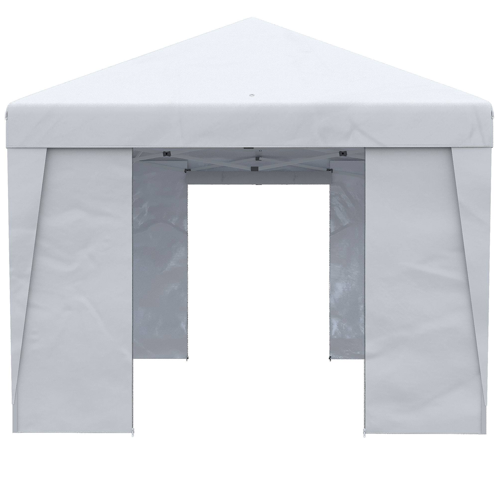 Alt View 8. Outsunny - 10' x 19.5' Pop Up Canopy Tent with Sidewalls, UPF 30+ Height Adjustable Large Party Tent Event Shelter - White.