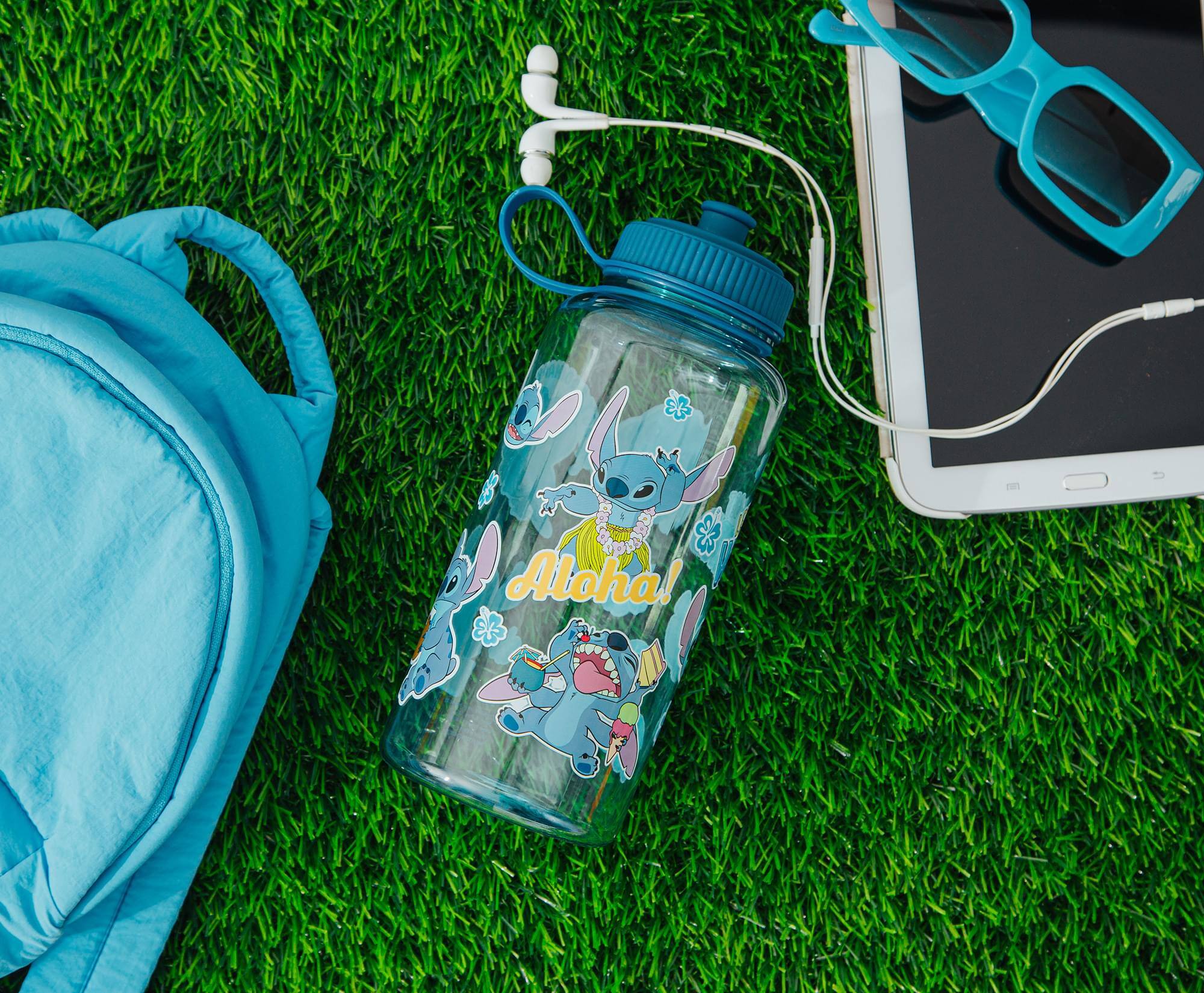 Alt View 2. Silver Buffalo - Disney Lilo & Stitch "Stay Weird" Water Bottle With Sports Cap | Holds 34 Ounces - Blue.