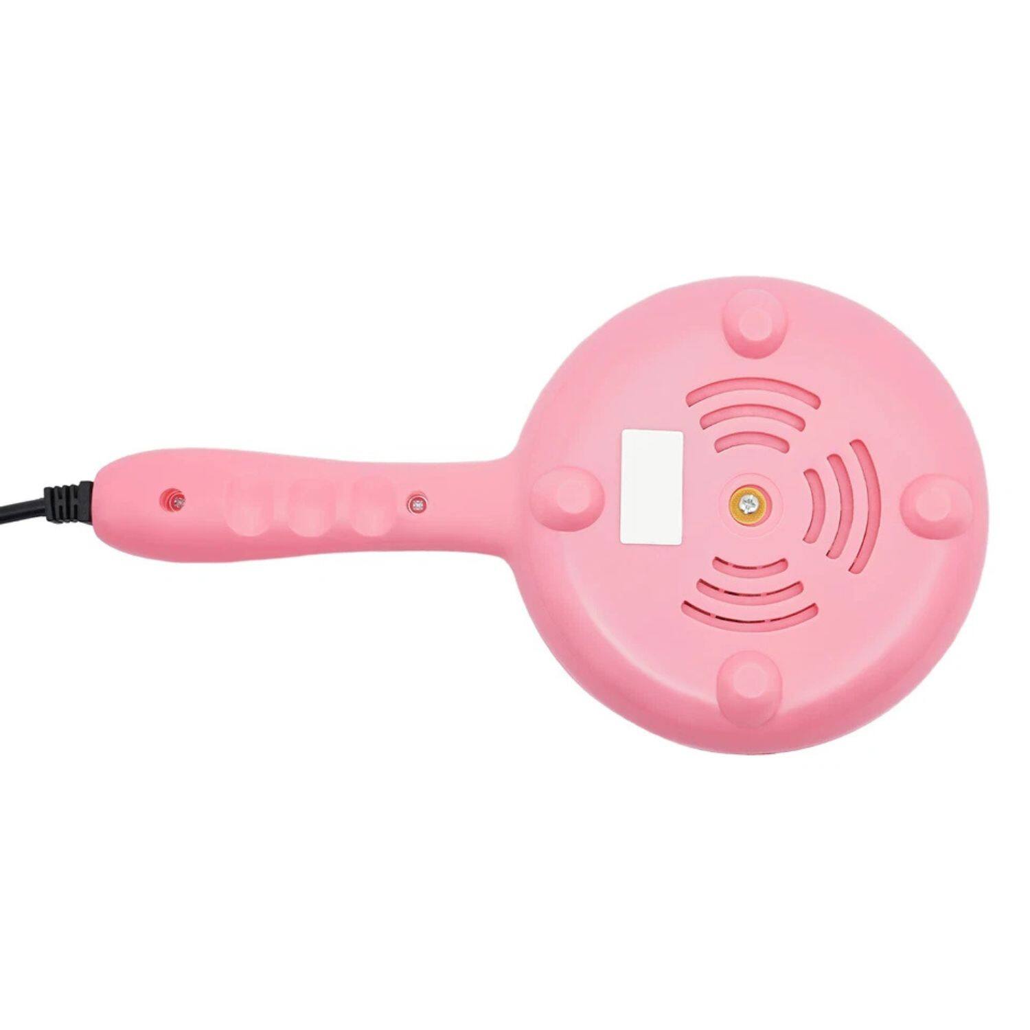 Alt View 1. Home Collection - 450W Round Mini Electric Skillet – Pink Non-Stick Frying Pan with Wooden Spatula, Compact Countertop Cooker - Pink.
