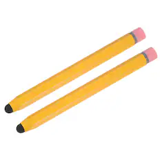 Front. Unique Bargains - 2pcs Hexagon Crayon Stylus Pen, 4.7″ Universal Capacitive Stylus for All Touch Screen Devices - Yellow.