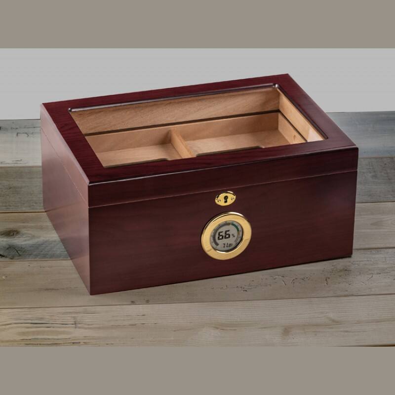 Back. Prestige - Bally Digital Cigar Humidor - Cherry Finish.