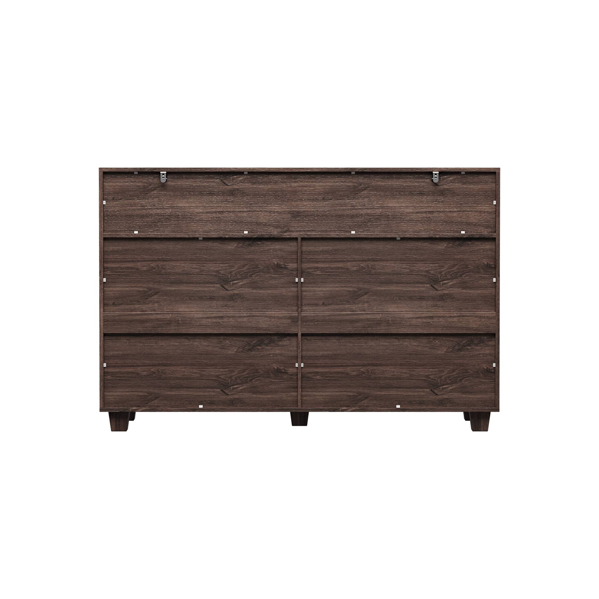 Back. Famapy - Famapy 9 - Drawer Horizontal Dresser: Retro - Inspired, Wood - Grain Organizer - Brown.