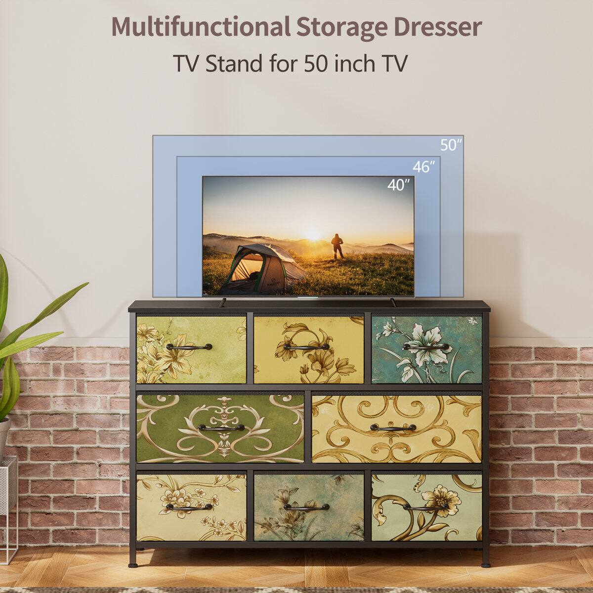 Multifunctional Storage Dresser TV Stand for 50 inch TV 50" 46" 40"