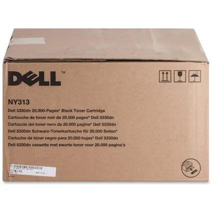 TM DELL NY313
Dell 5330dn 20.000-Pages* Black Toner Cartridge
Cartouche de toner noir de 20.000 pages* Dell 5330dn
Cartuccia del toner nero da 20.000 pagine* Dell 5330dn
Dell 5330dn Schwarz-Tonerkartusche für 20.000 Seiten*
Cartucho de tóner negro para 20.000 hojas* Dell 5330dn
Dell 5330dn cassette met zwarte toner voor 20.000 pagina's
