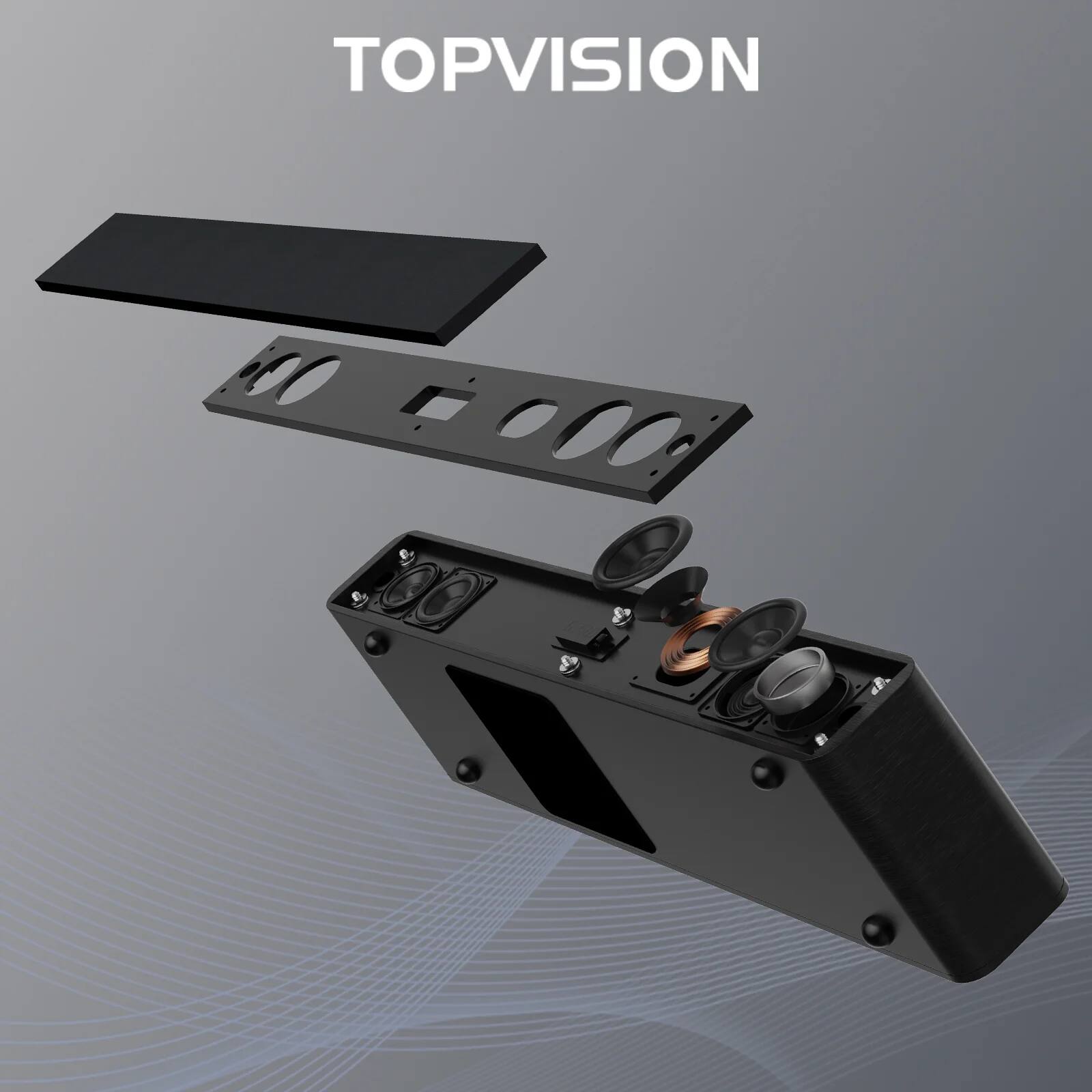 Alt View 2. TOPVISION - 4.1ch Sound Bar for TV, 150W Soundbar with Subwoofer with 2 Mic, Karaoke Machine with 4 Drivers, Bluetooth/USB/Optical/A.
