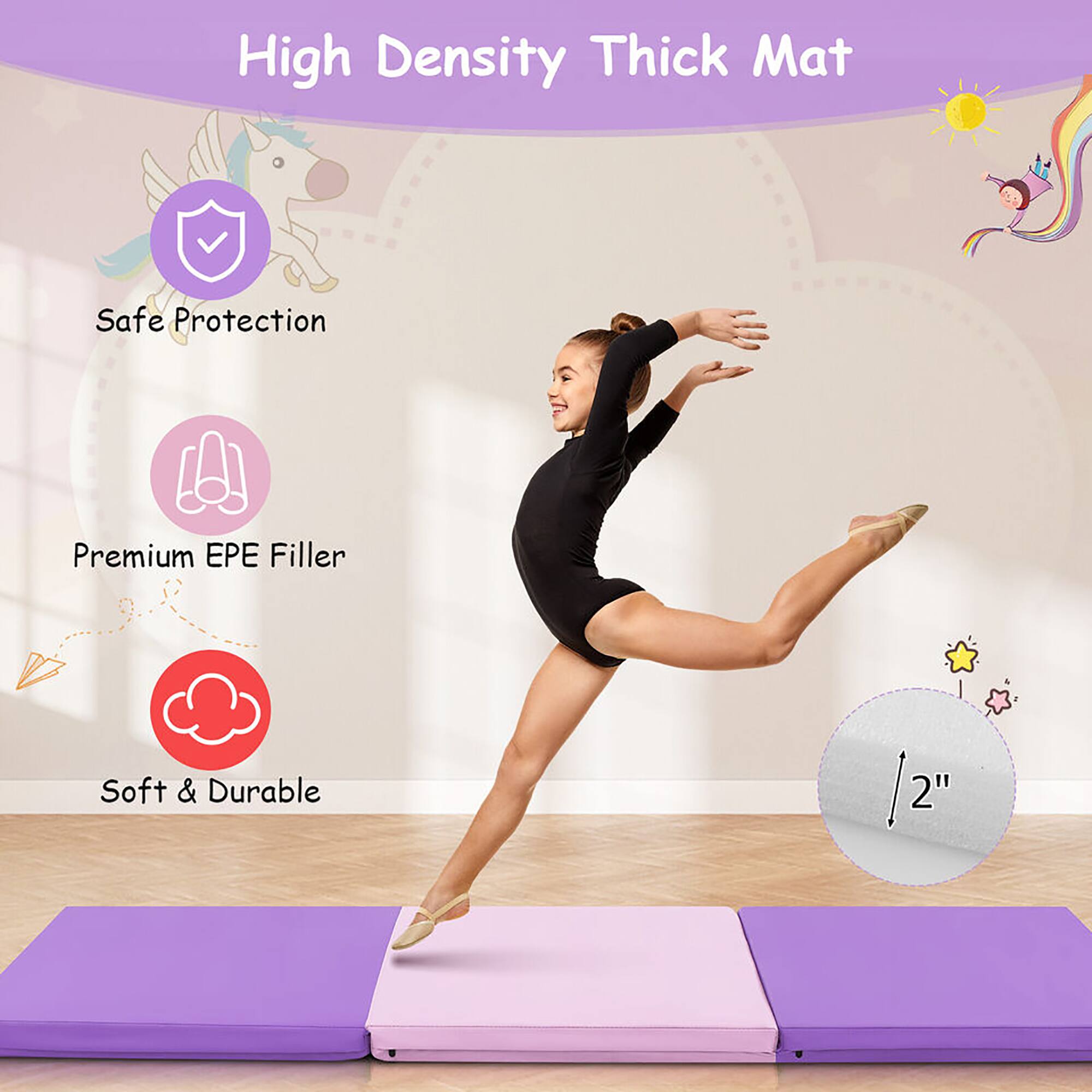 High Density Thick Mat  
Safe Protection  
Premium EPE Filler  
Soft & Durable  
2"