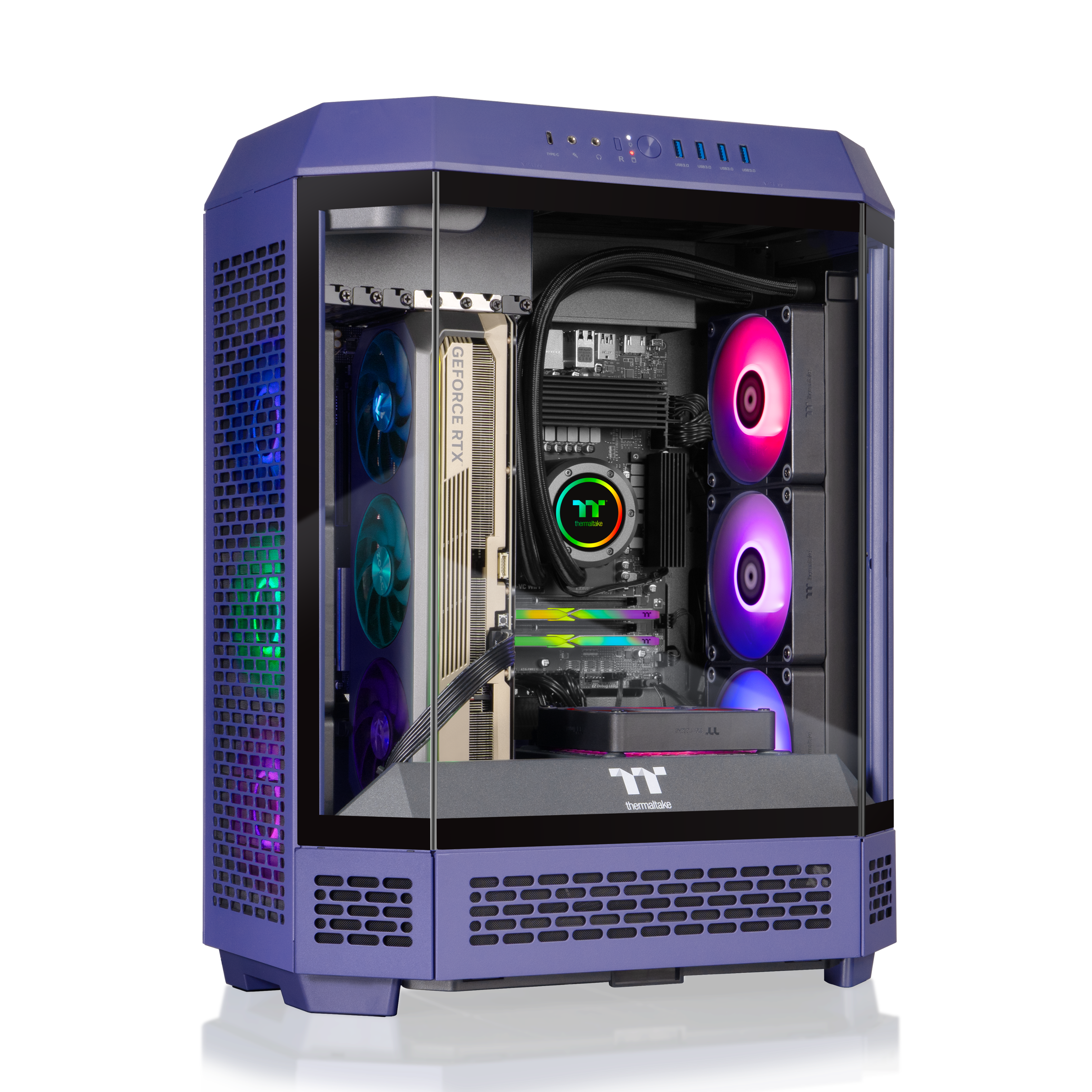 Thermaltake - LCGS Reactor i1480F Gaming Desktop Intel Core i9-14900KF, 32GB DDR5 Memory, NVIDIA GeForce RTX 5080, 2TB NVMe M.2 - Purple