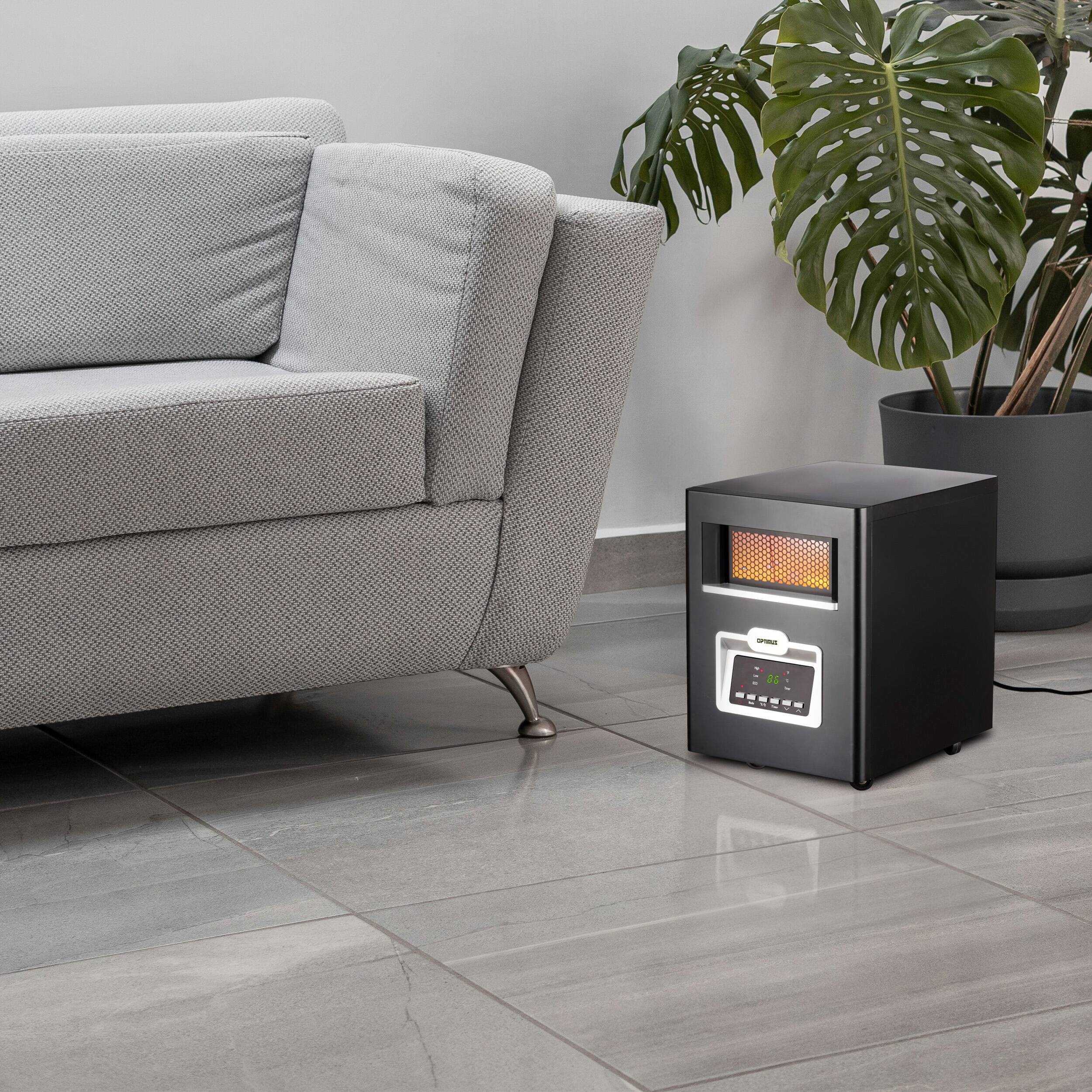 Alt View 1. Optimus - Optimus Infrared Quartz Heater with Remote & LED Display - Black.
