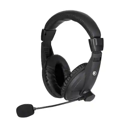 Front. RadioShack - Stereo Headphones with Microphone 2604800 - Black.