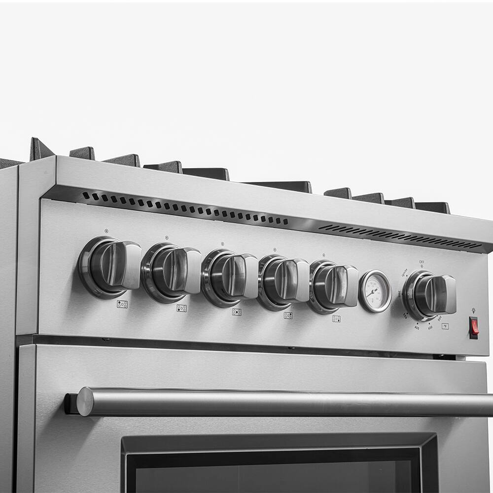 Alt View 7. Forno Appliances - Giovanni 4.32 Cu. Ft. Freestanding Gas Convection Range with Reversible Griddle - Silver.