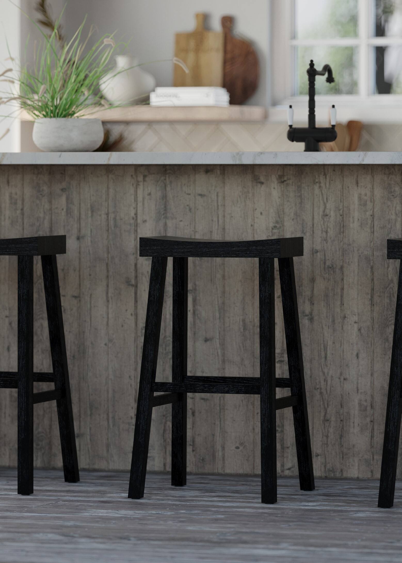 Alt View 4. Maven Lane - 31" Vincent Barstool in Antiqued Finish - Antiqued Black.