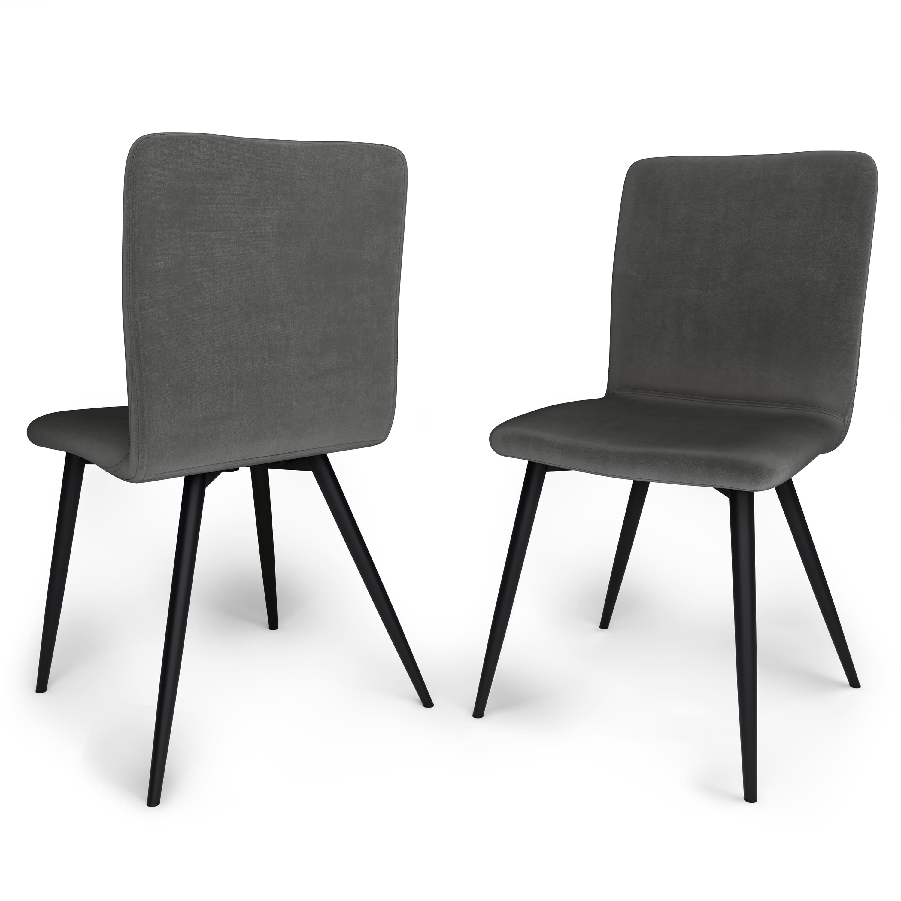 Front. Simpli Home - Baylor Dining Chair (Set of 2) - Dark Grey.
