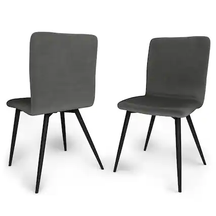 Front. Simpli Home - Baylor Dining Chair (Set of 2) - Dark Grey.