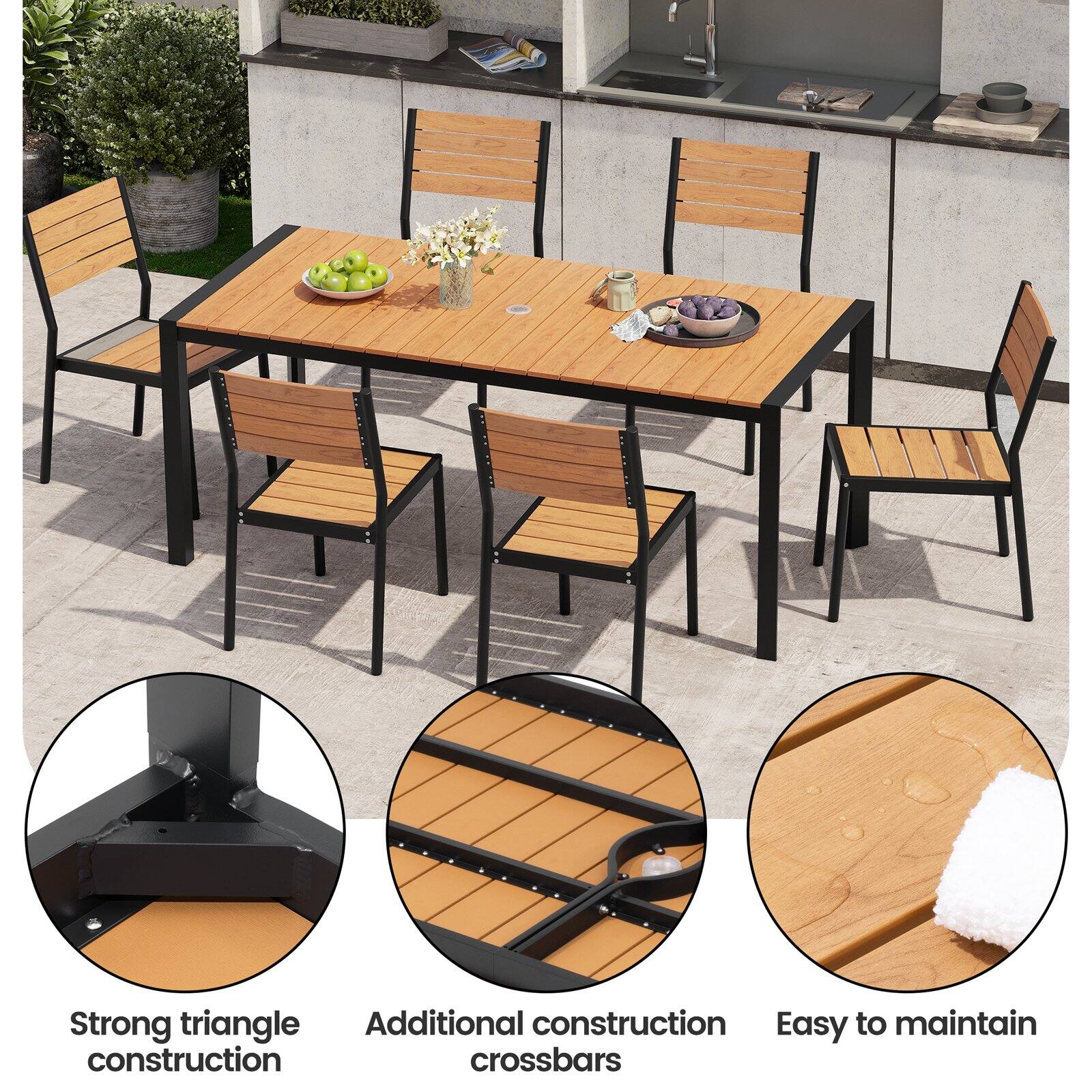 - Strong triangle construction
- Additional construction crossbars
- Easy to maintain