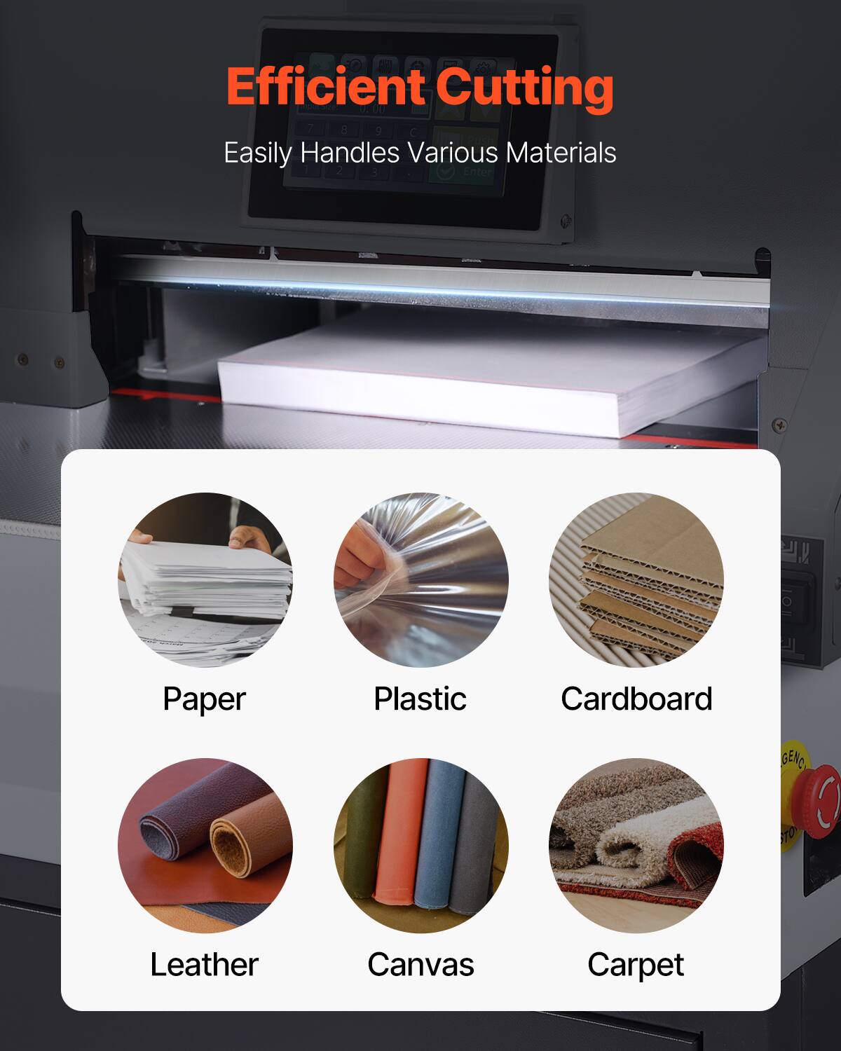 Efficient Cutting - Easily Handles Various Materials

- Paper
- Plastic
- Cardboard
- Leather
- Canvas
- Carpet