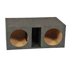 Front. QPower - Q Power Dual 12" Vented Subwoofer Box, Heavy Duty Extra Large Bass Enclosure - CHARCOAL GREY.