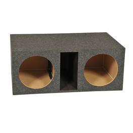 QPower - Q Power Dual 12" Vented Subwoofer Box, Heavy Duty Extra Large Bass Enclosure - CHARCOAL GREY