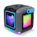 Alt View Zoom 14. Singing Machine - Cube Mini Karaoke Machine, Wireless Microphone, Rechargeable Battery, Lights, Bluetooth, 22 Voice Effects - Gray.